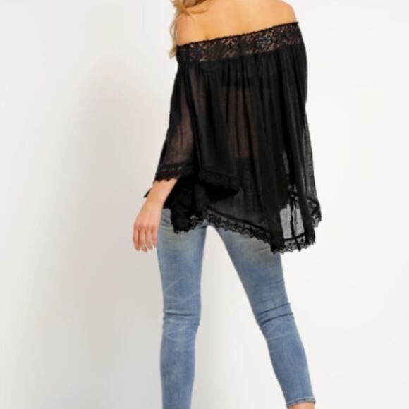 RALPH LAUREN DENIM & SUPPLY Lace Ruffle Black Blouse Top – XS / Small - Picture 6 of 9